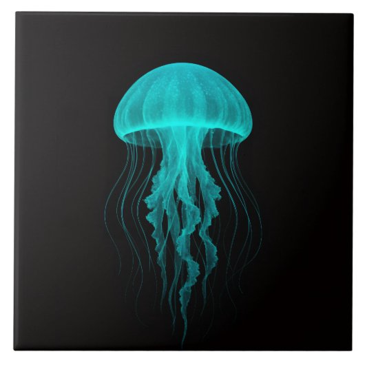 ブラック4 ラクセ タイル ネオン グリーン クラゲ (正面)