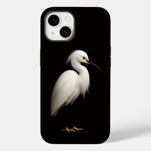 ブラック4 ラクセ iPhone 14 ケースメイト、シロサギ Case-Mate iPhoneケース (裏面)