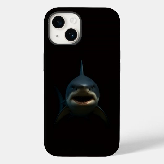 ブラック4 ラクセ iPhone 14 Mate、ホオジロザメ Case-Mate iPhoneケース (裏面)
