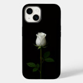 ブラック4 ラクセ iPhone 14 Mate、純白のバラ Case-Mate iPhoneケース (裏面)