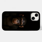 ブラック4 ラクセ iPhone 14 Mate、静かなチンパンジー Case-Mate iPhoneケース (裏面 (横))