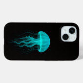 ブラック4 ラクセ iPhone 15 Mate、グリーンクラゲ Case-Mate iPhoneケース (裏面 (横))