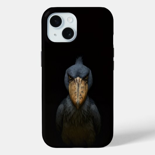 ブラック4 ラクセ iPhone 15 Mate, ハシビロコウ Case-Mate iPhoneケース (裏面)