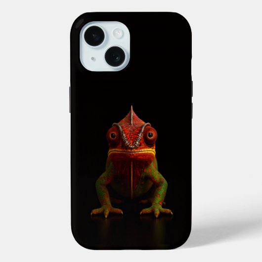 ブラック4 ラクセ iPhone 15 Mate、パンサーカメレオン Case-Mate iPhoneケース (裏面)
