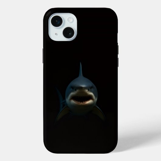 ブラック4 ラクセ iPhone 15 Plus、ホオジロザメ Case-Mate iPhoneケース (裏面)