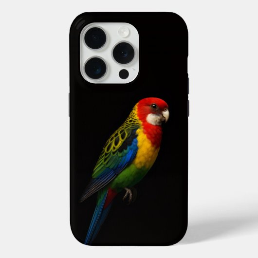 ブラック4 ラクセ iPhone 15 Pro Mate, イースタンヒワ Case-Mate iPhoneケース (裏面)