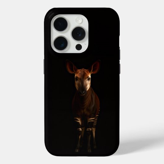 ブラック4 ラクセ iPhone 15 Pro Mate フォレストオカピ Case-Mate iPhoneケース (裏面)