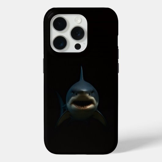 ブラック4 ラクセ iPhone 15 Pro Mate、ホホジロザメ Case-Mate iPhoneケース (裏面)