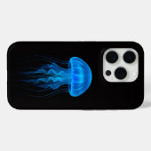 ブラック4 ラクセ iPhone 15 Pro Mate、青いクラゲ Case-Mate iPhoneケース (裏面 (横))
