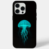 ブラック4 ラクセ iPhone 15 Pro Max、グリーンクラゲ Case-Mate iPhoneケース (裏面)