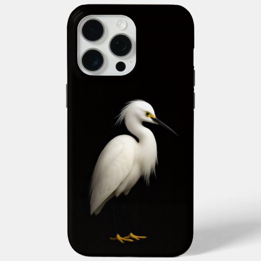 ブラック4 ラクセ iPhone 15 Pro Max、ダイサギ Case-Mate iPhoneケース (裏面)