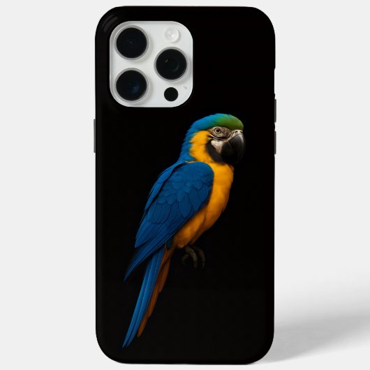 ブラック4 ラクセ iPhone 15 Pro Max、ルオウコンゴウインコ Case-Mate iPhoneケース (裏面)