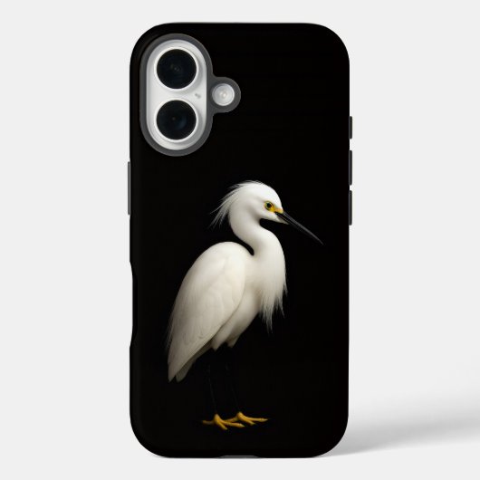 ブラック4 ラクセ iPhone 16 ケースメイト、シロサギ Case-Mate iPhoneケース (裏面)