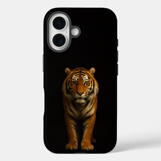 ブラック4 ラクセ iPhone 16 マット、ノーブルタイガー Case-Mate iPhoneケース (裏面)