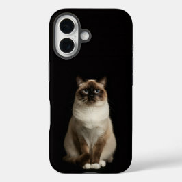 ブラック4 ラクセ iPhone 16 マット、ビルマ猫 16ケース