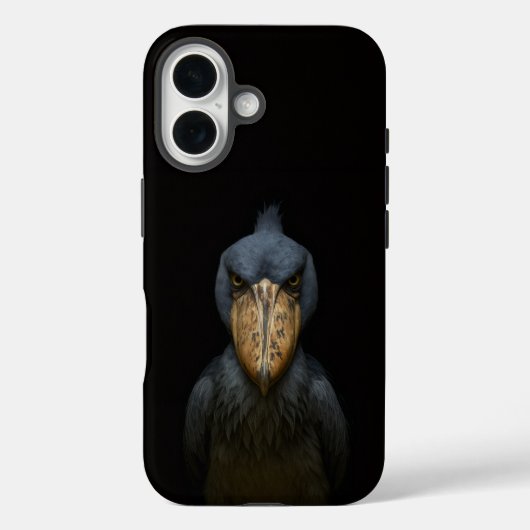 ブラック4 ラクセ iPhone 16 マテ ハシビロコウ Case-Mate iPhoneケース (裏面)