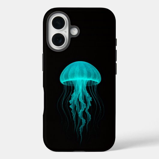 ブラック4 ラクセ iPhone 16 Mate, グリーンクラゲ Case-Mate iPhoneケース (裏面)
