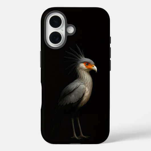 ブラック4 ラクセ iPhone 16 Mate, セクレタリーバード Case-Mate iPhoneケース (裏面)