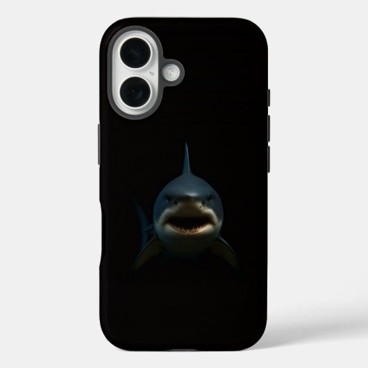 ブラック4 ラクセ iPhone 16 Mate、ホオジロザメ Case-Mate iPhoneケース (裏面)