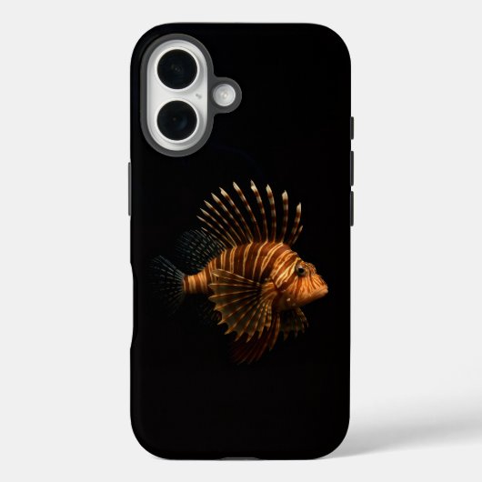 ブラック4 ラクセ iPhone 16 Mate、レッドライオン フィッシュ Case-Mate iPhoneケース (裏面)