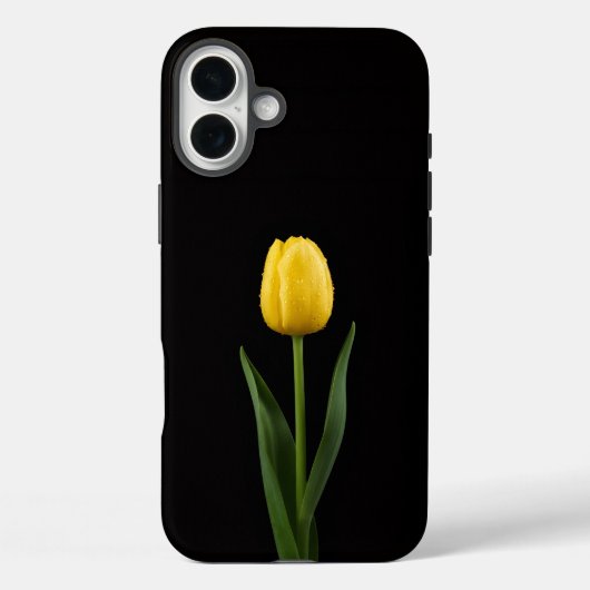ブラック4 ラクセ iPhone 16 Plus、ゴールデンチューリップ Case-Mate iPhoneケース (裏面)