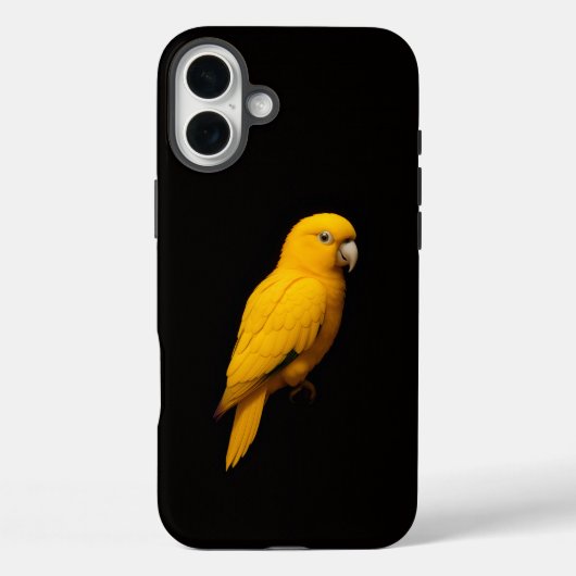 ブラック4 ラクセ iPhone 16 Plus、ゴールデンパラキート Case-Mate iPhoneケース (裏面)