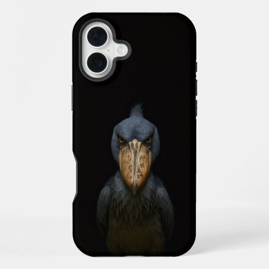 ブラック4 ラクセ iPhone 16 Plus、ハシビロコウ iPhoneケース (裏面)
