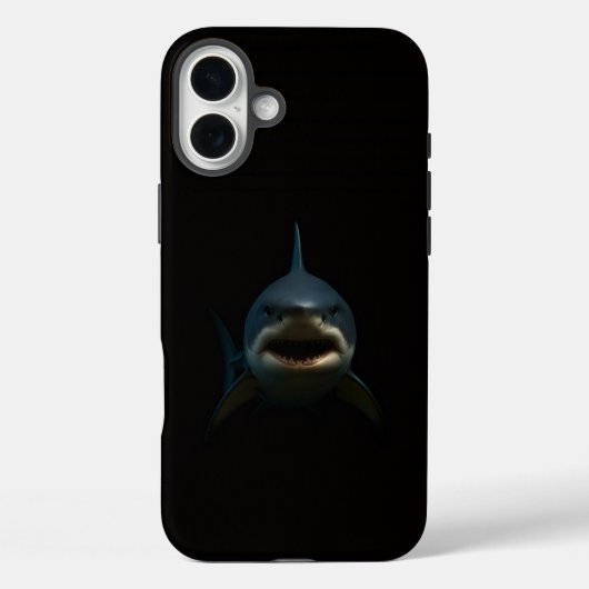 ブラック4 ラクセ iPhone 16 Plus、ホオジロザメ Case-Mate iPhoneケース (裏面)