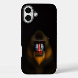 ブラック4 ラクセ iPhone 16 Plus、マンドリルモンキー Plusケース