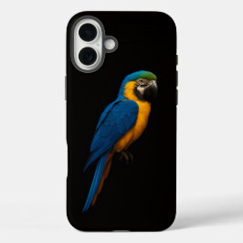 ブラック4 ラクセ iPhone 16 Plus、ルオウオウムラサキインコ Plusケース