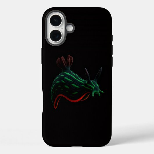 ブラック4 ラクセ iPhone 16 Plus Mate、ネオンウミウシ Case-Mate iPhoneケース (裏面)