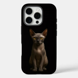 ブラック4 ラクセ iPhone 16 Pro スフィンクス猫 Proケース