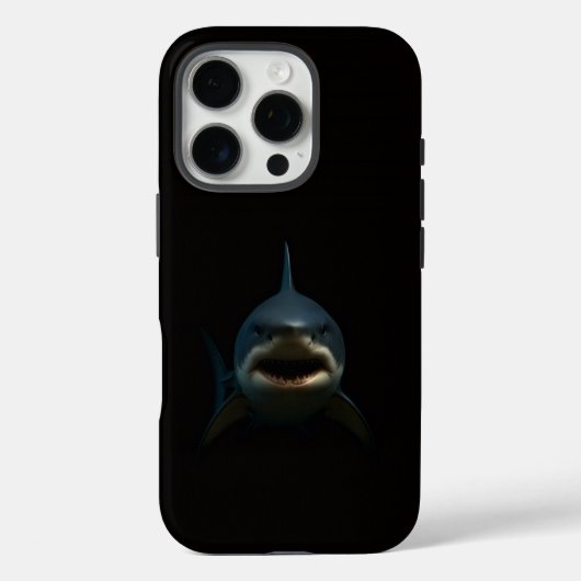 ブラック4 ラクセ iPhone 16 Pro、ホオジロザメ Case-Mate iPhoneケース (裏面)