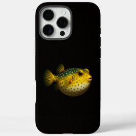 ブラック4 ラクセ iPhone 16 Pro Max, イエローフグ Maxケース