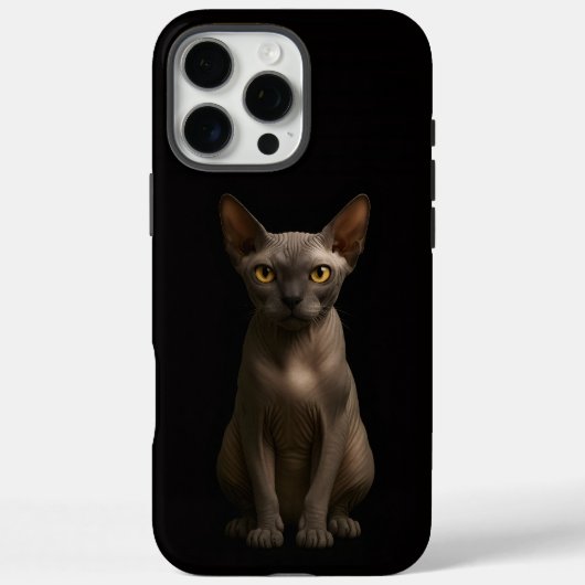 ブラック4 ラクセ iPhone 16 Pro Max、スフィンクス猫 Case-Mate iPhoneケース (裏面)