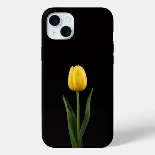 ブラック4 ラグジュアリー ゴールデンチューリップ iPhone 15 Plus Case-Mate iPhoneケース (裏面)