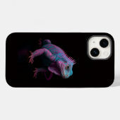 ブラック4 ラグジュアリー iPhone 14 Mate, ピンクイグアナ Case-Mate iPhoneケース (裏面 (横))