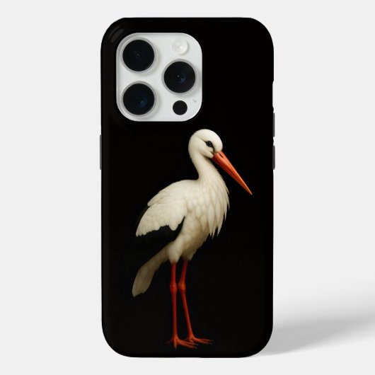 ブラック4 ラグジュアリー iPhone 15 Pro Mate グレイスフルコウノトリ Case-Mate iPhoneケース (裏面)