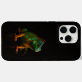 ブラック4 ラグジュアリー iPhone 15 Pro Max, グリーンイグアナ Case-Mate iPhoneケース (裏面 (横))