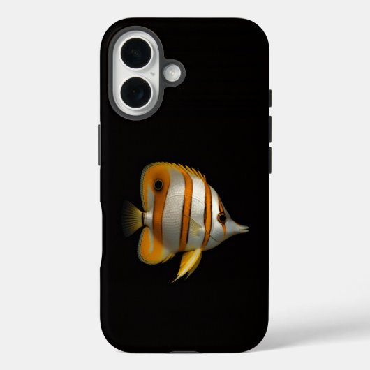 ブラック4 ラグジュアリー iPhone 16 Mate、サンゴチョウチョウウオ Case-Mate iPhoneケース (裏面)