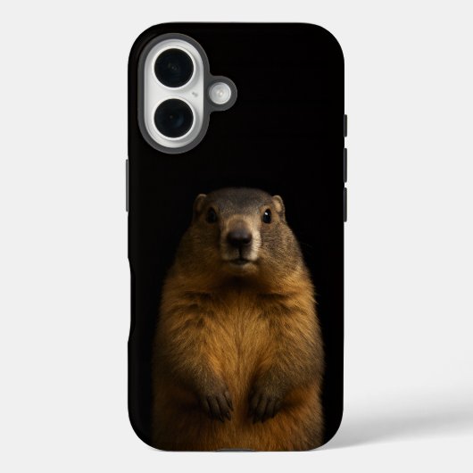 ブラック4 ラグジュアリー iPhone 16 Mate, フラッフィーマーモット Case-Mate iPhoneケース (裏面)