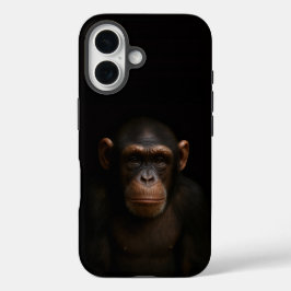 ブラック4 ラグジュアリー iPhone 16 Mate、静かなチンパンジー 16ケース