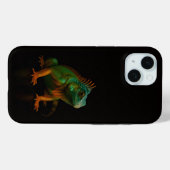 ブラック4 ラグジュアリーiPhone 15 Mate、グリーンイグアナ Case-Mate iPhoneケース (裏面 (横))