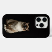 ブラック4 ラグジュアリーiPhone 15 Pro マット、ビルマ猫 Case-Mate iPhoneケース (裏面 (横))