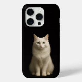 ブラック4 ラグジュアリーiPhone 15 Pro Mate, アンゴラ猫 iPhone 15 Proケース