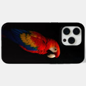 ブラック4 ラグジュアリーiPhone 15 Pro Max、スカーレットパロット Case-Mate iPhoneケース (裏面 (横))