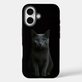 ブラック4 ラグジュアリーiPhone 16 Case-Mate、ロシアンブルーの猫 iPhone 16ケース