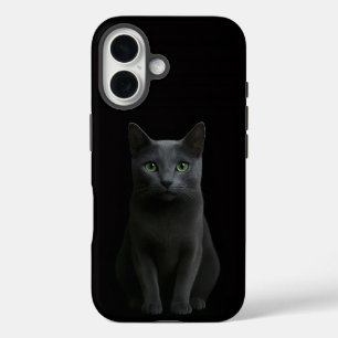 ブラック4 ラグジュアリーiPhone 16 Case-Mate、ロシアンブルーの猫 iPhone 16ケース