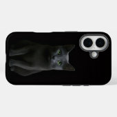 ブラック4 ラグジュアリーiPhone 16 Case-Mate、ロシアンブルーの猫 Case-Mate iPhoneケース (裏面 (横))