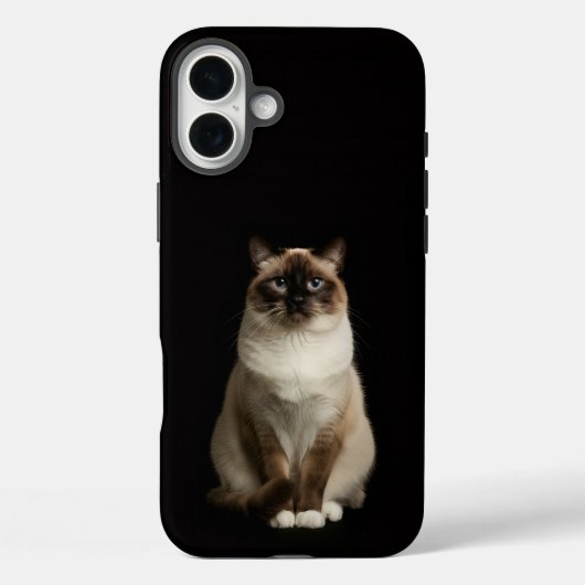 ブラック4 ラグジュアリーiPhone 16 Plus、ビルマ猫 Case-Mate iPhoneケース (裏面)